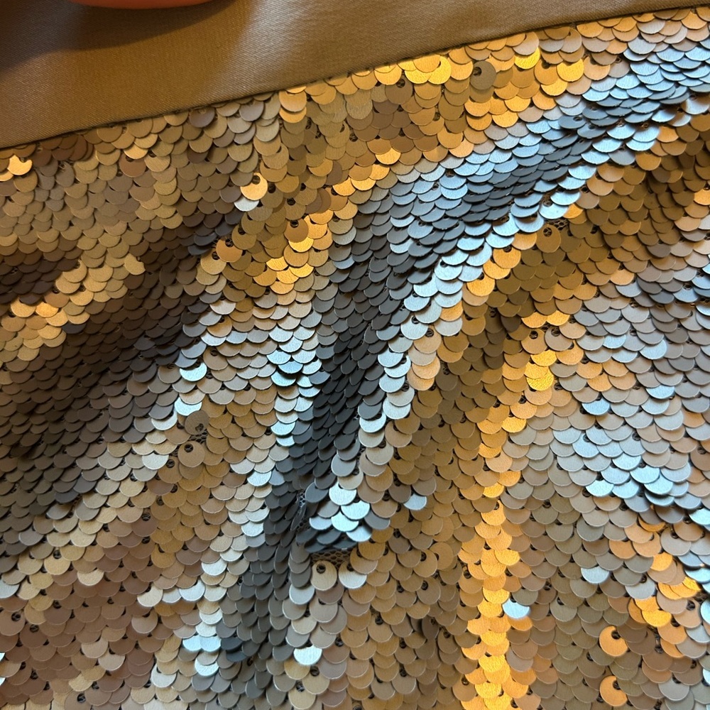 Banana Republic Matte Silver Sequin Pencil Skirt 10 Glam Holiday NYE - Picture 9 of 11
